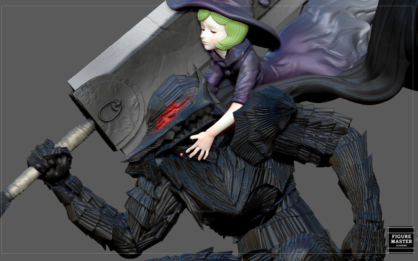 BERSERK GUTS SCIERKE FANTASY ANIME SWORD CHARACTER 3D print model_23