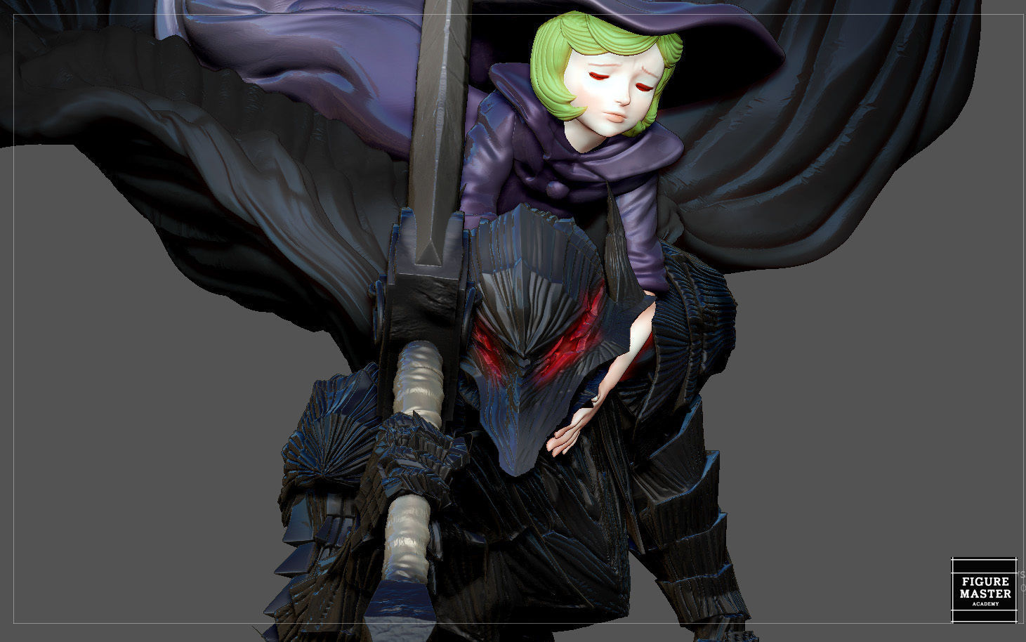 BERSERK GUTS SCIERKE FANTASY ANIME SWORD CHARACTER 3D print model_21