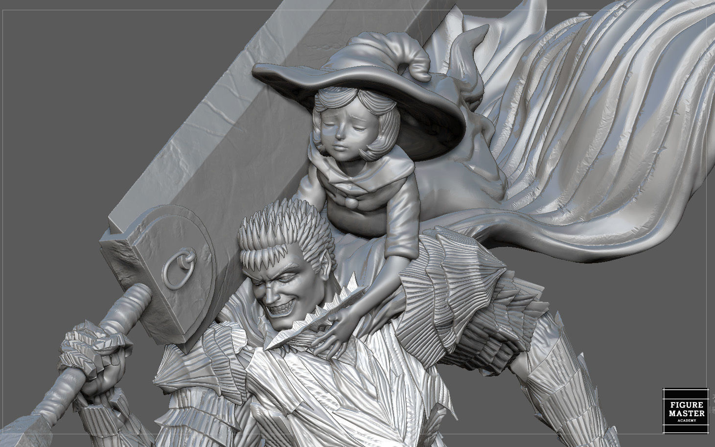 BERSERK GUTS SCIERKE FANTASY ANIME SWORD CHARACTER 3D print model_43