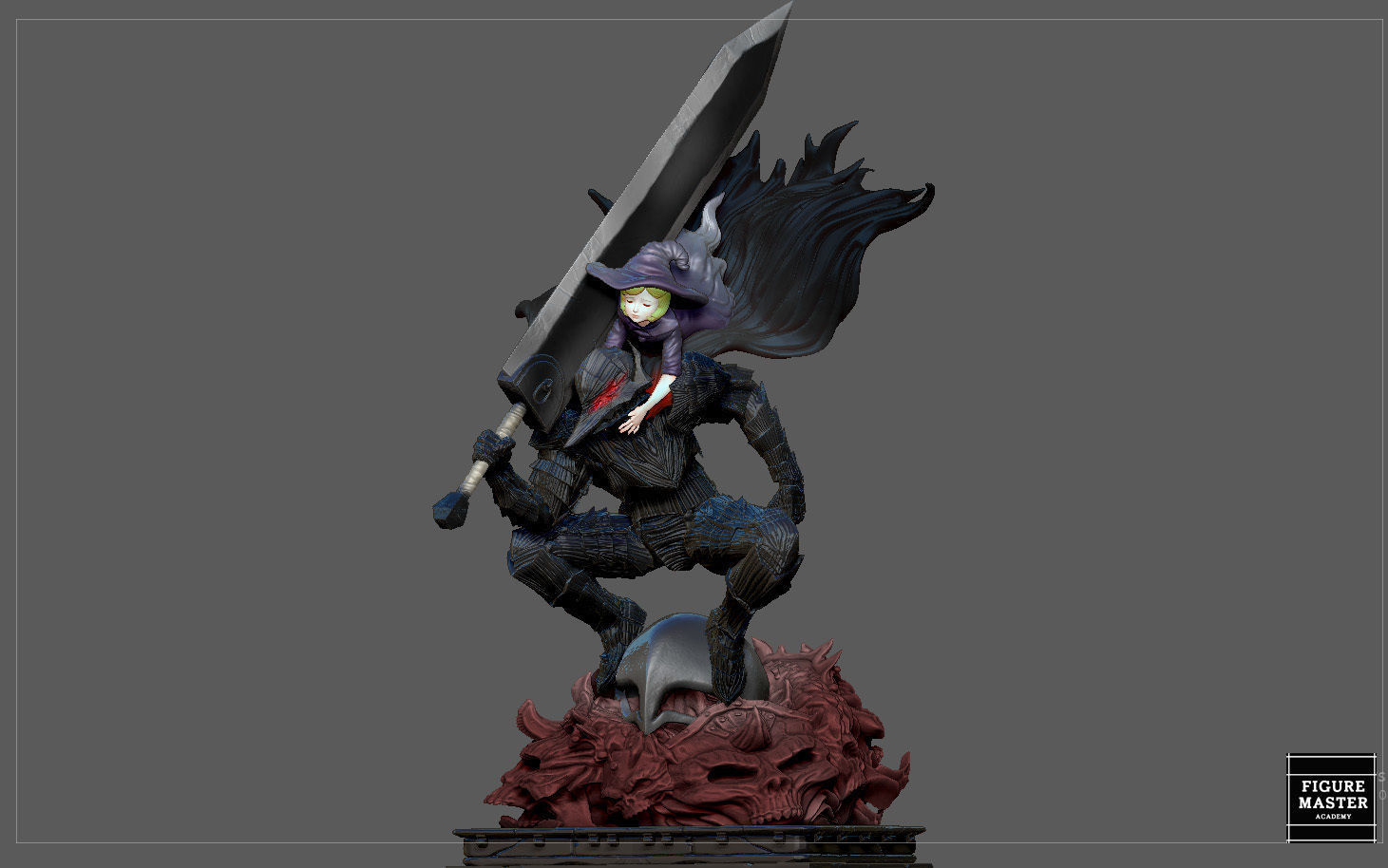 BERSERK GUTS SCIERKE FANTASY ANIME SWORD CHARACTER 3D print model_7