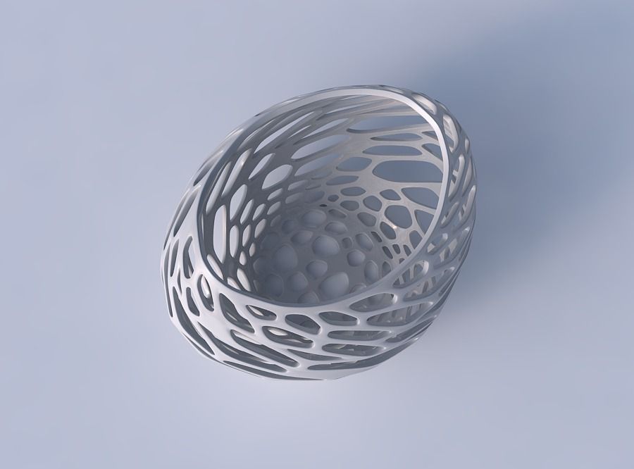 Bowl compressed 2 with twisted organic lattice 3D print model_2