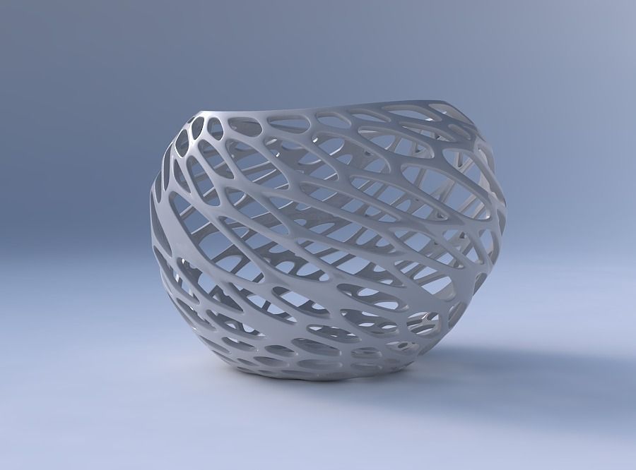 Bowl compressed 2 with twisted organic lattice 3D print model_4