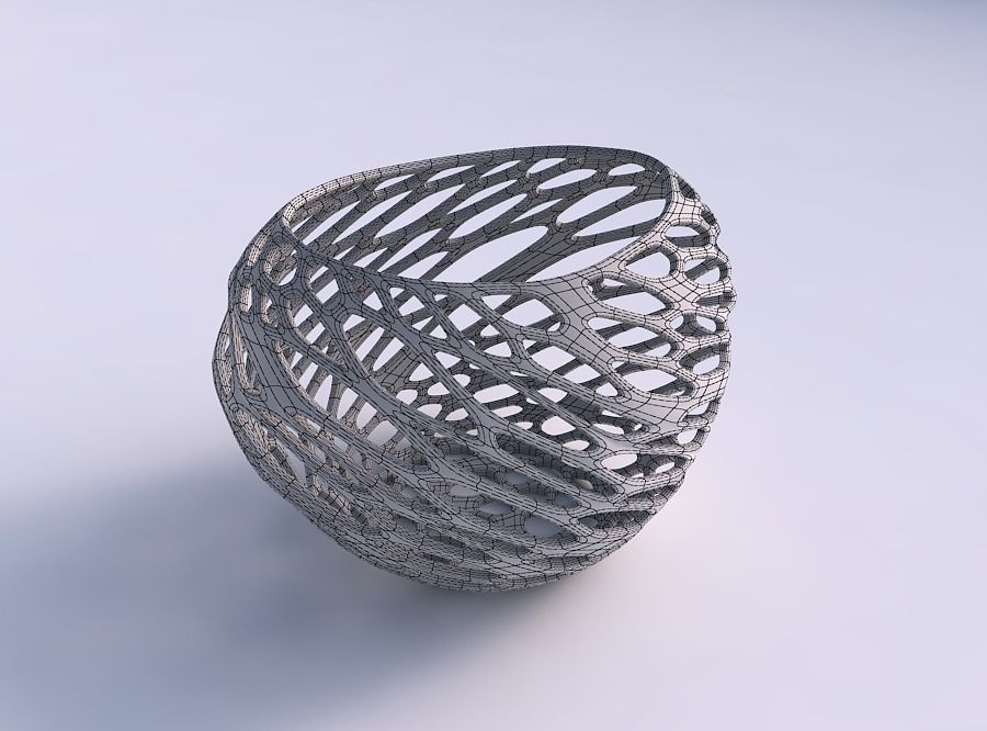 Bowl compressed 2 with twisted organic lattice 3D print model_5