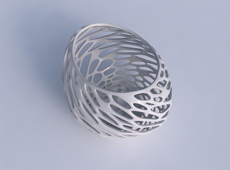 Bowl compressed 2 with twisted organic lattice 3D print model_1