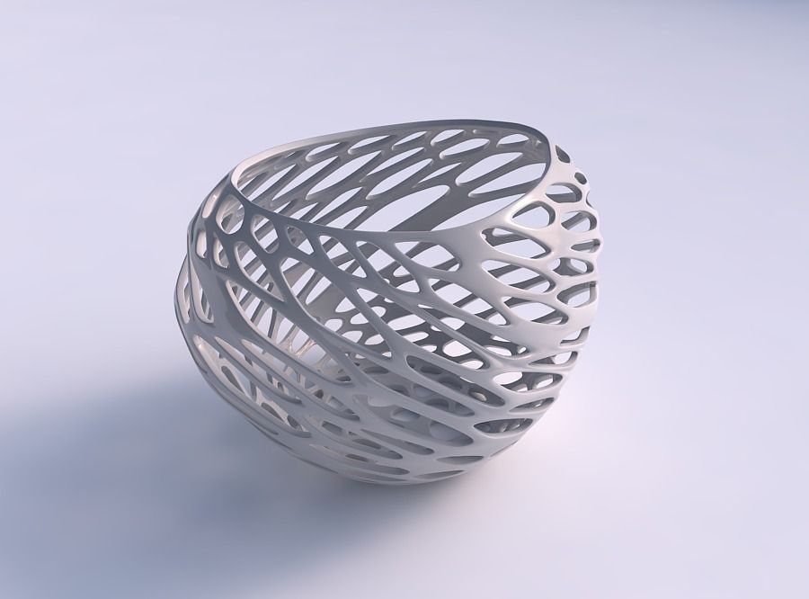 Bowl compressed 2 with twisted organic lattice 3D print model_0