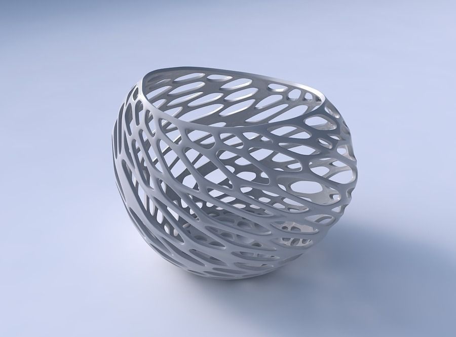Bowl compressed 2 with twisted organic lattice 3D print model_3
