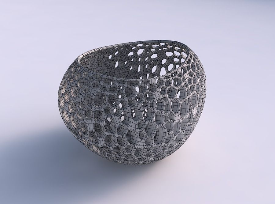 Bowl compressed 2 with organic lattice and twisted thickness 3D print model_5