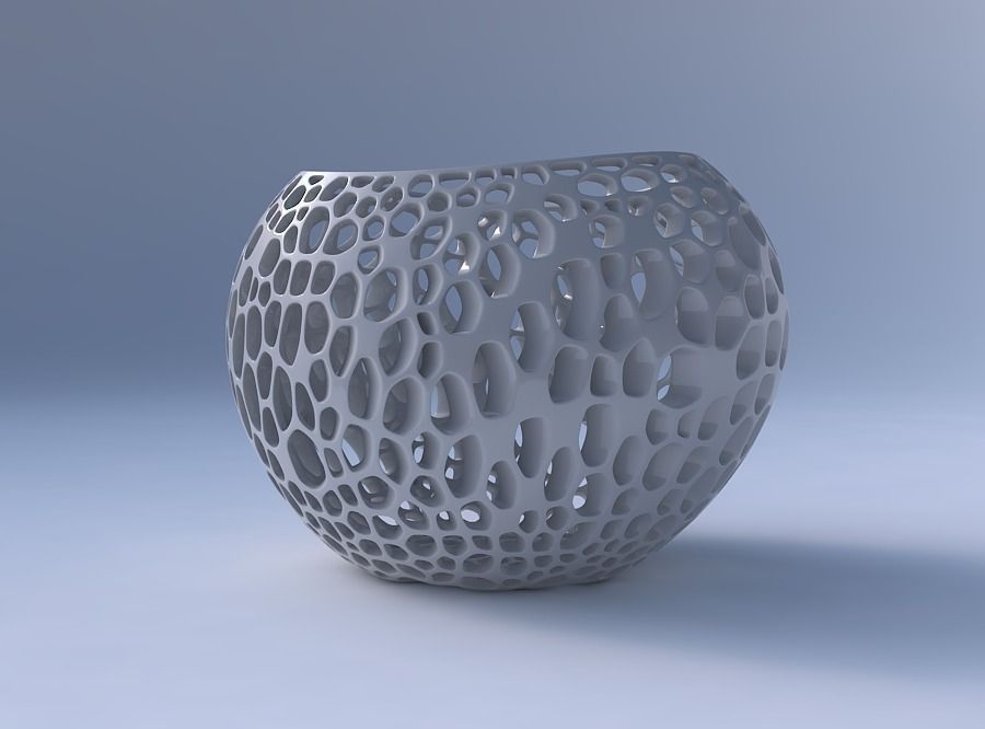 Bowl compressed 2 with organic lattice and twisted thickness 3D print model_4