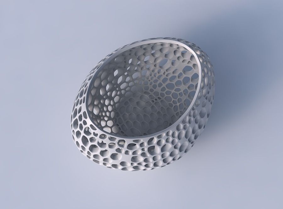 Bowl compressed 2 with organic lattice and twisted thickness 3D print model_2