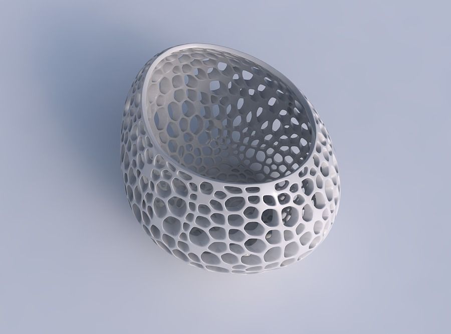 Bowl compressed 2 with organic lattice and twisted thickness 3D print model_1
