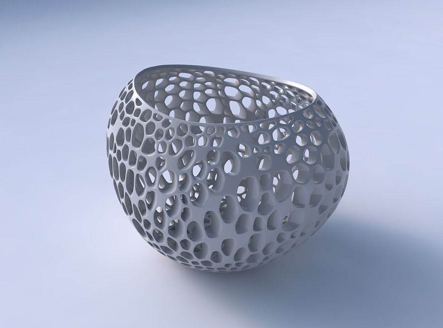 Bowl compressed 2 with organic lattice and twisted thickness 3D print model_3