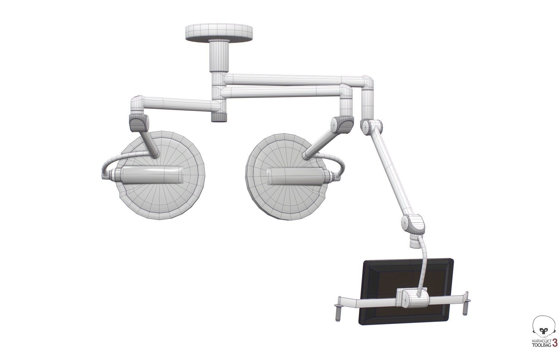 Surgical Light Low-poly 3D model_21