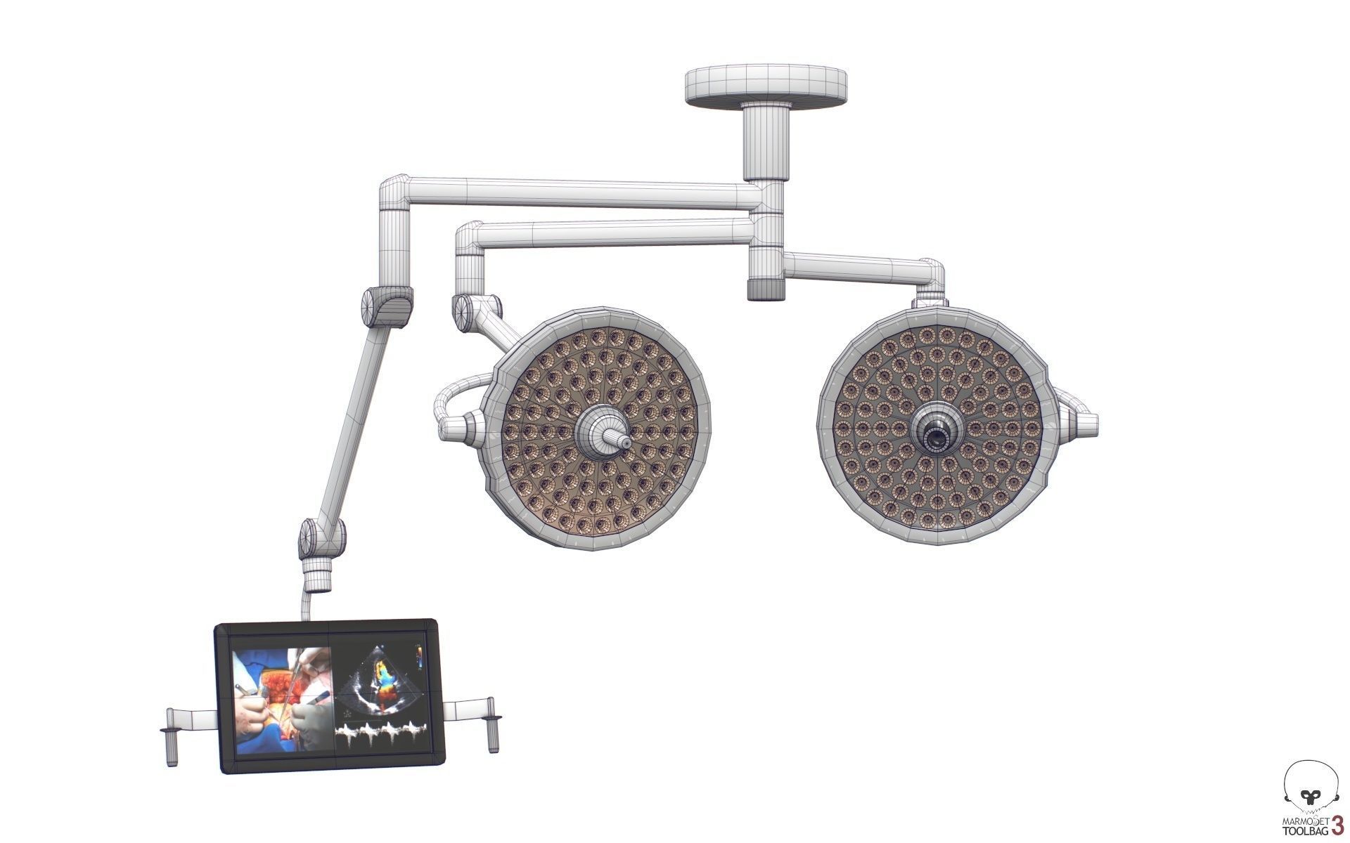 Surgical Light Low-poly 3D model_20