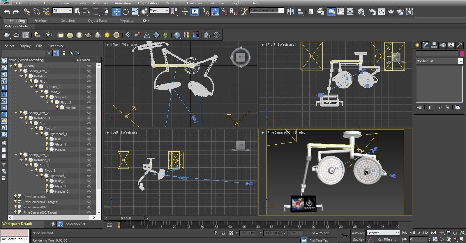 Surgical Light Low-poly 3D model_22