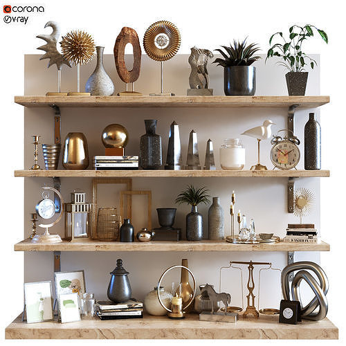 Decoration set 080 Low-poly 3D model
