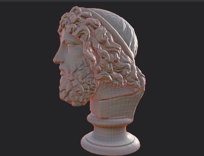 Zeus the god of the sky and thunder Low-poly 3D model_36