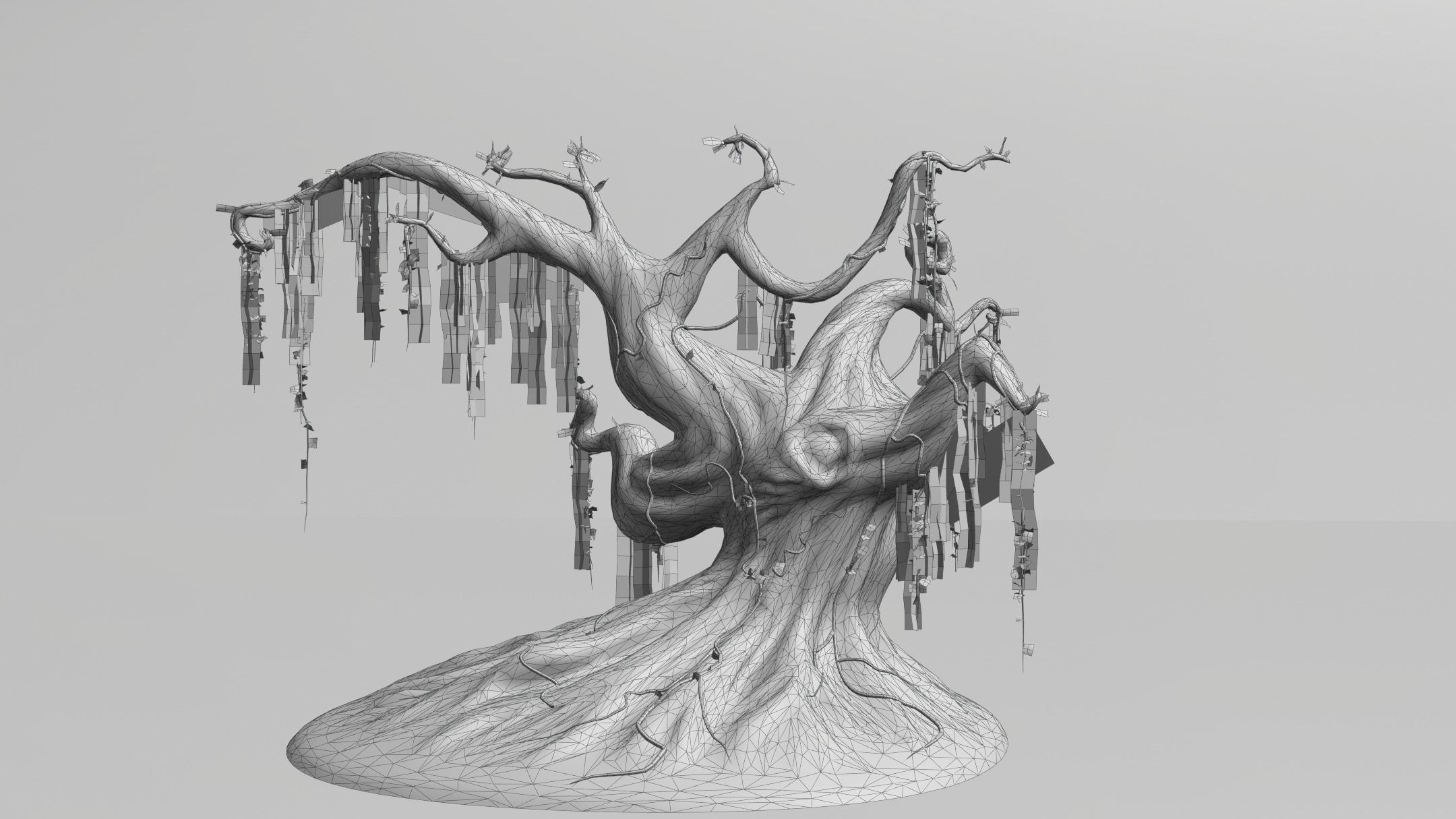 Fantasy Magic Old Tree Low-poly 3D model_14