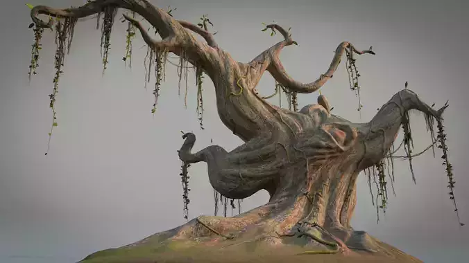 Fantasy Magic Old Tree Low-poly 3D model