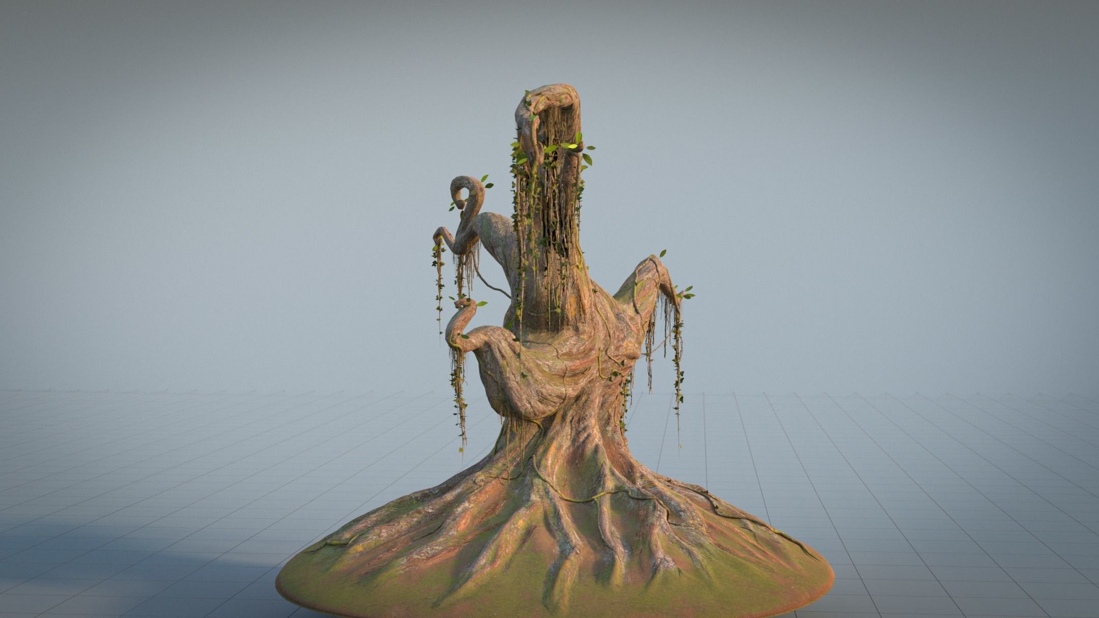 Fantasy Magic Old Tree Low-poly 3D model_5