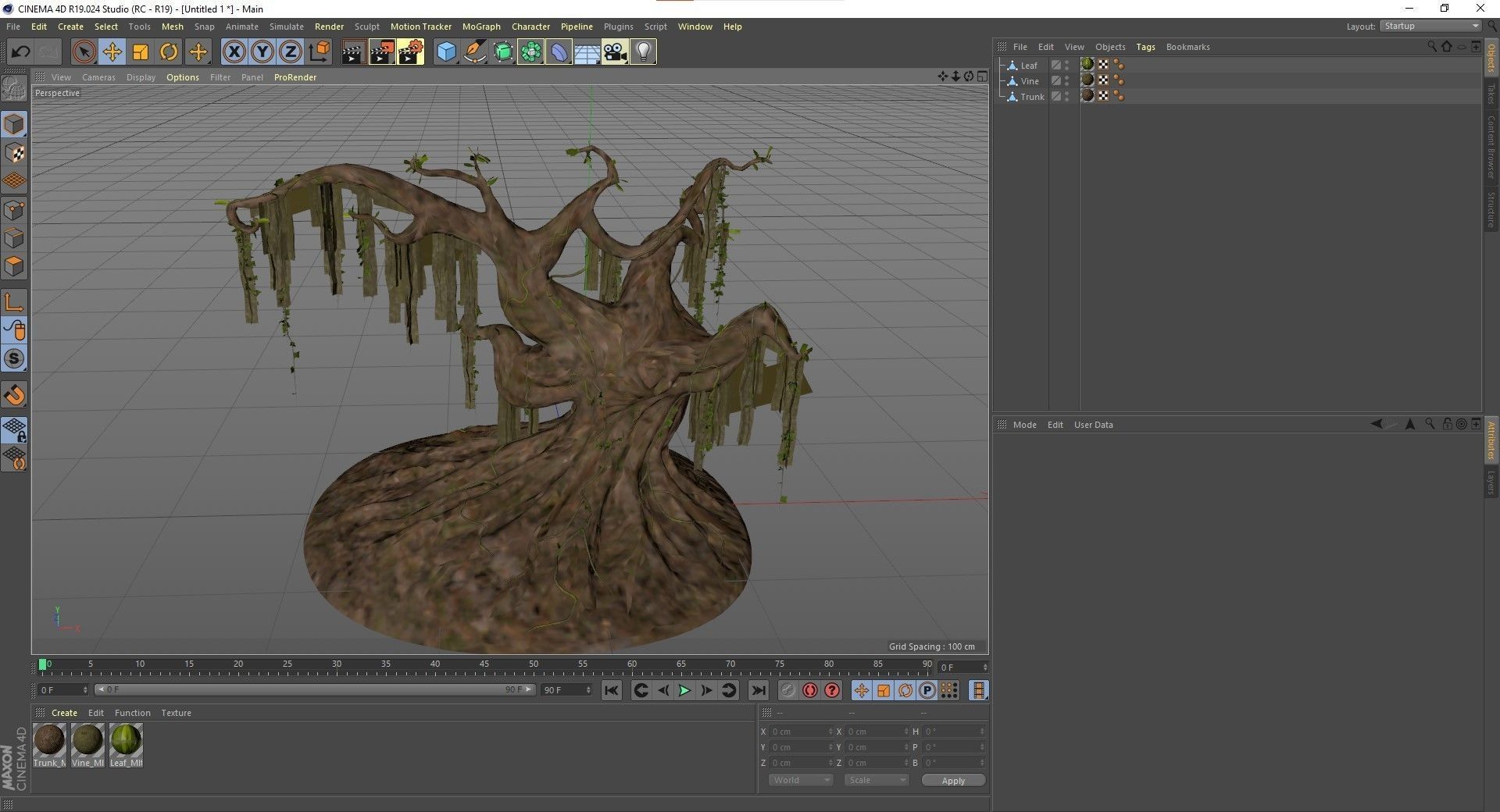 Fantasy Magic Old Tree Low-poly 3D model_18