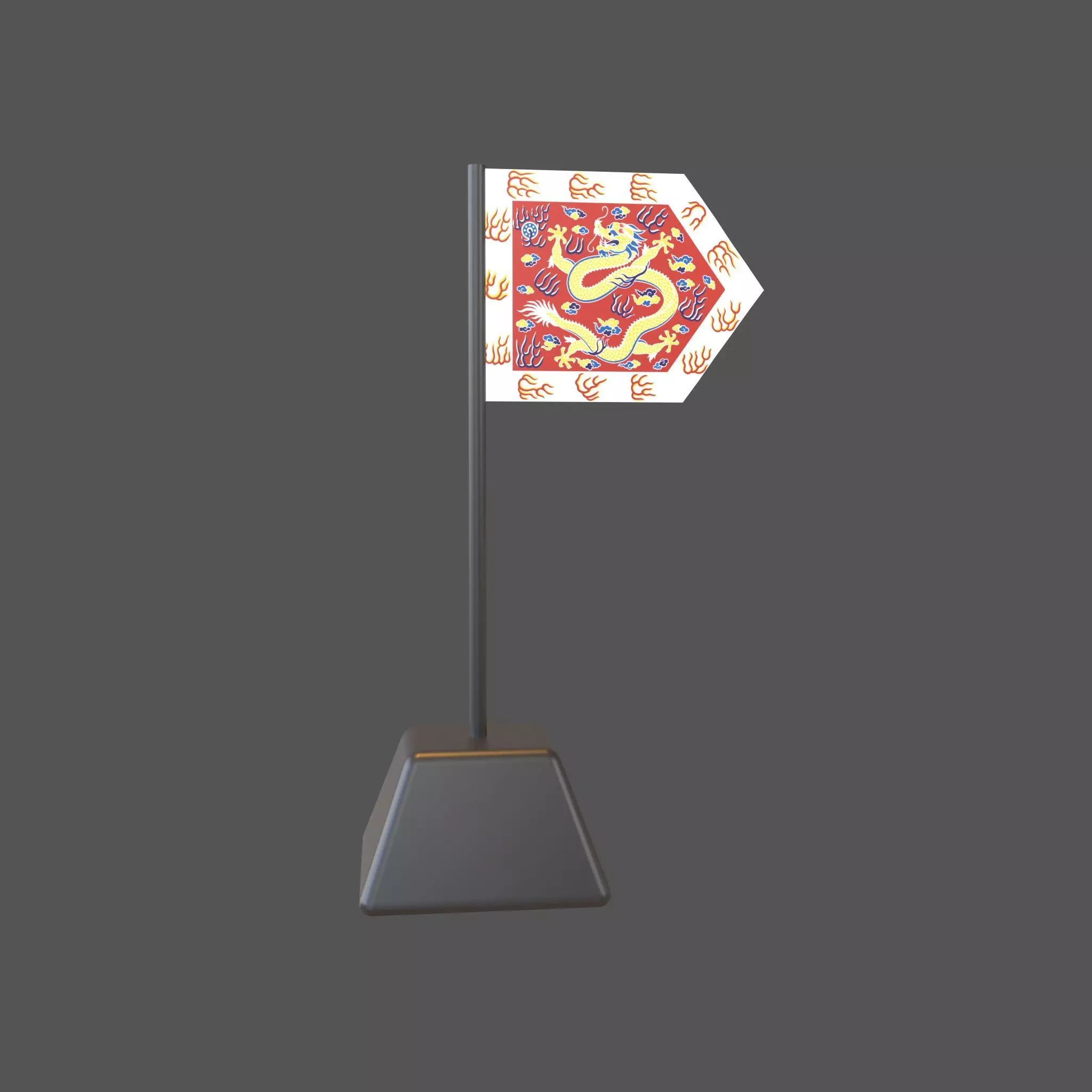 Bordered Red Banner v1 001 Low-poly 3D model_0