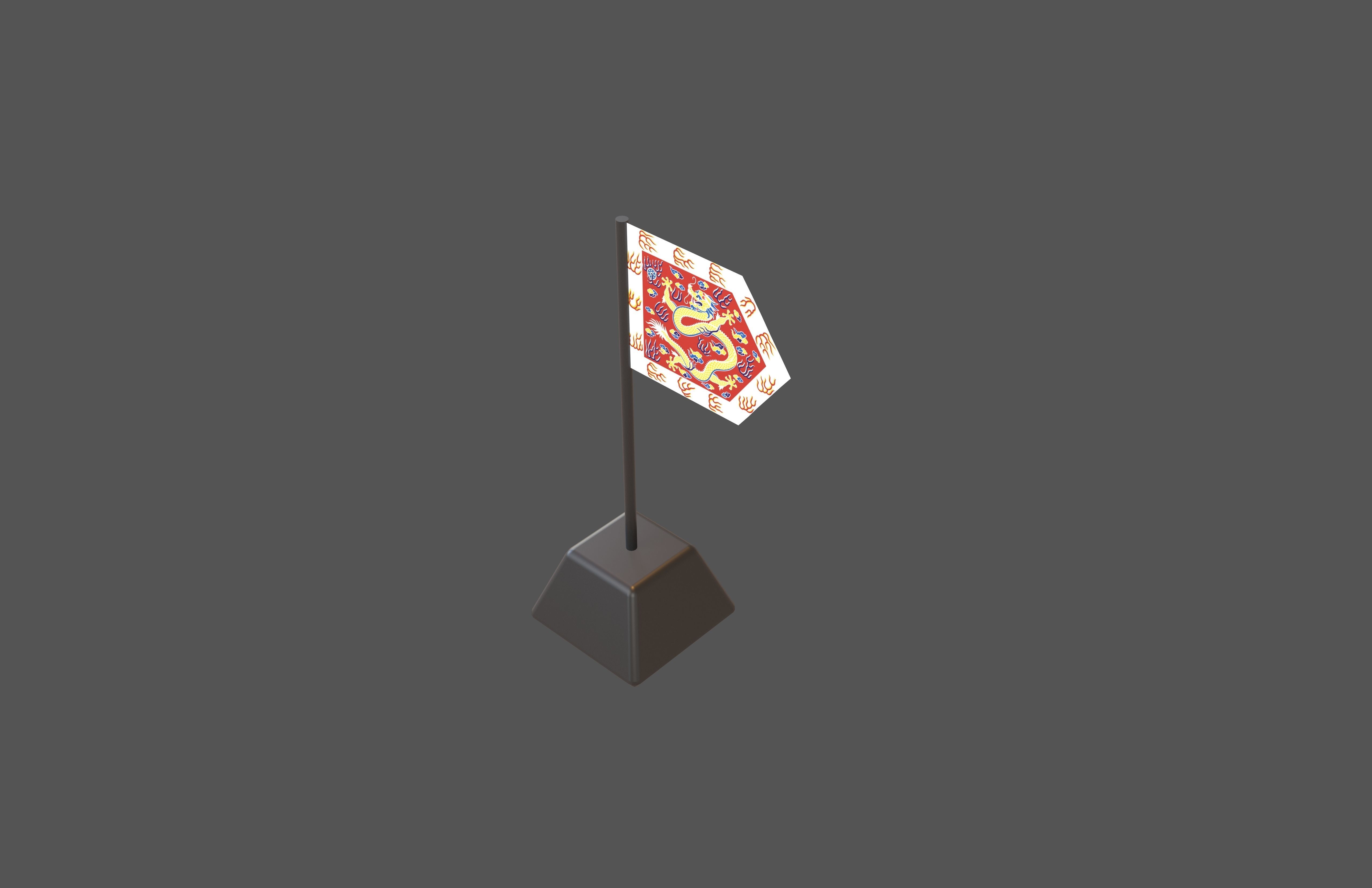 Bordered Red Banner v1 001 Low-poly 3D model_2