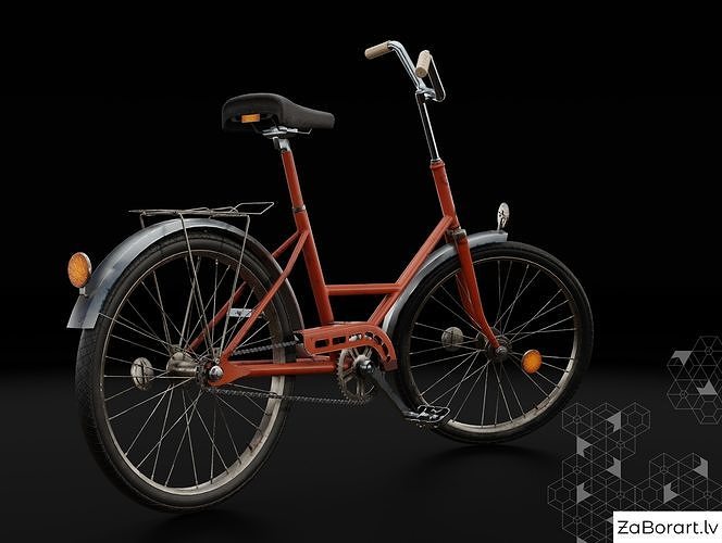 Vintage Bicycle Low-poly 3D model