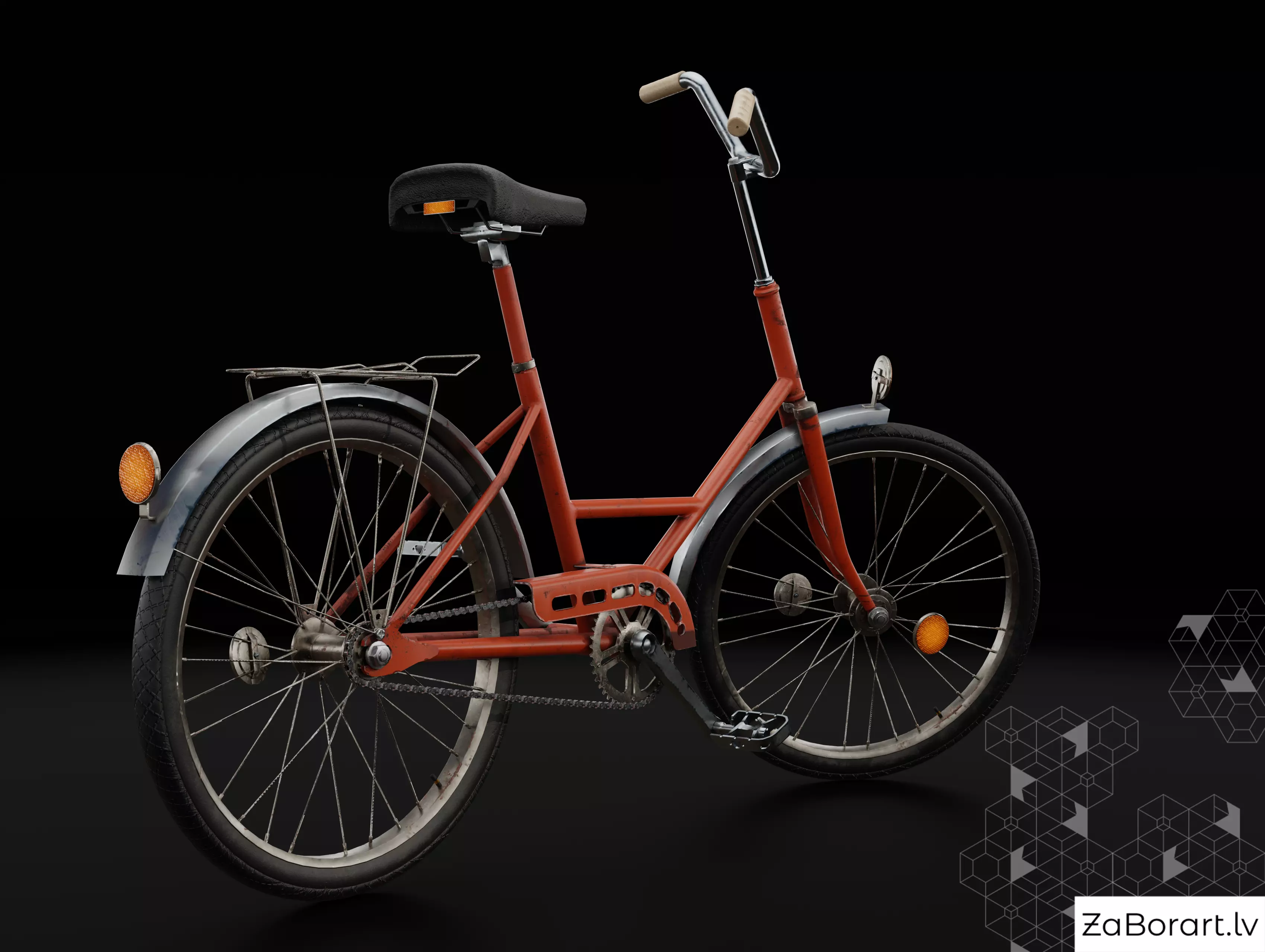 Vintage Bicycle Low-poly 3D model