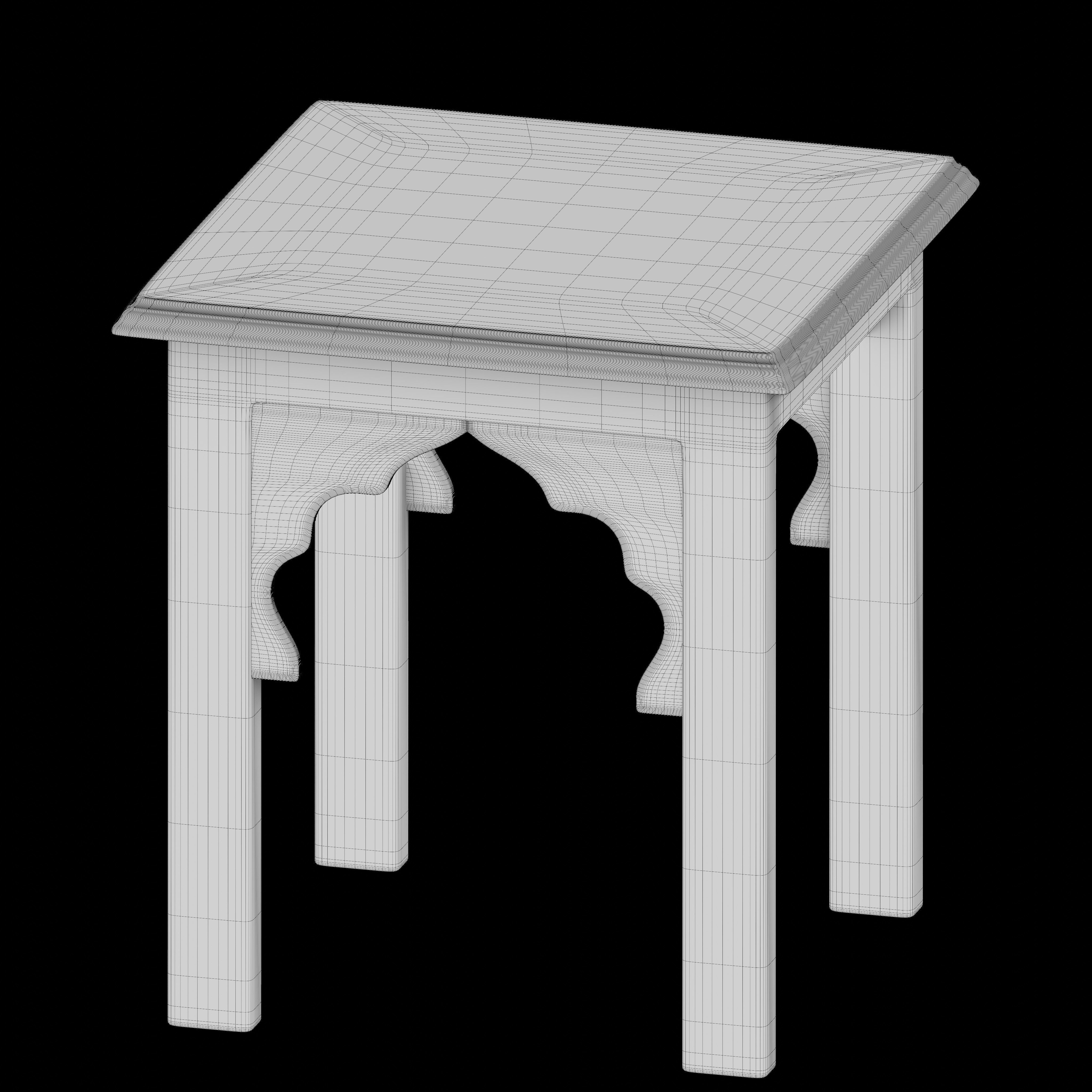 Moroccan chess table 3D model_4