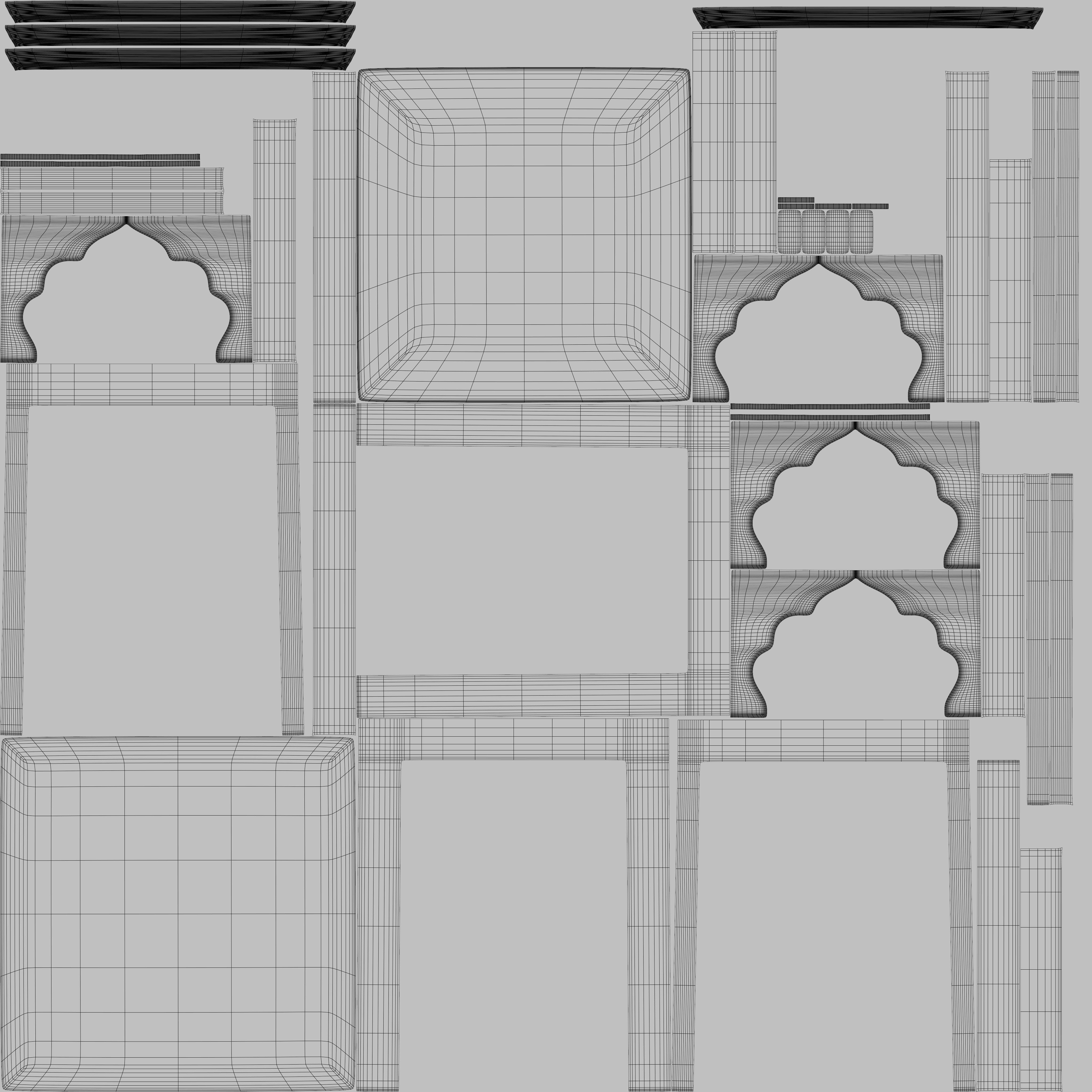 Moroccan chess table 3D model_10