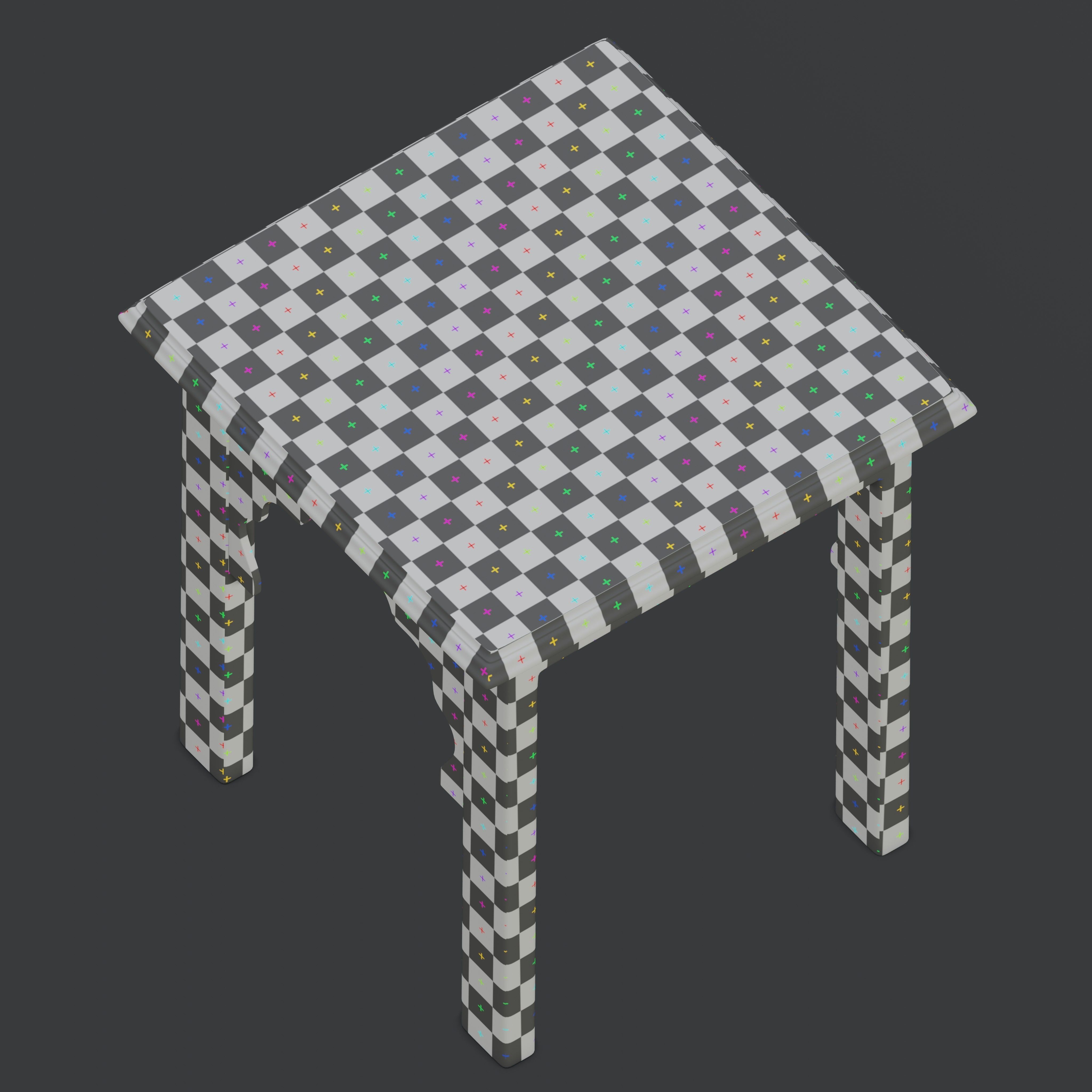 Moroccan chess table 3D model_9