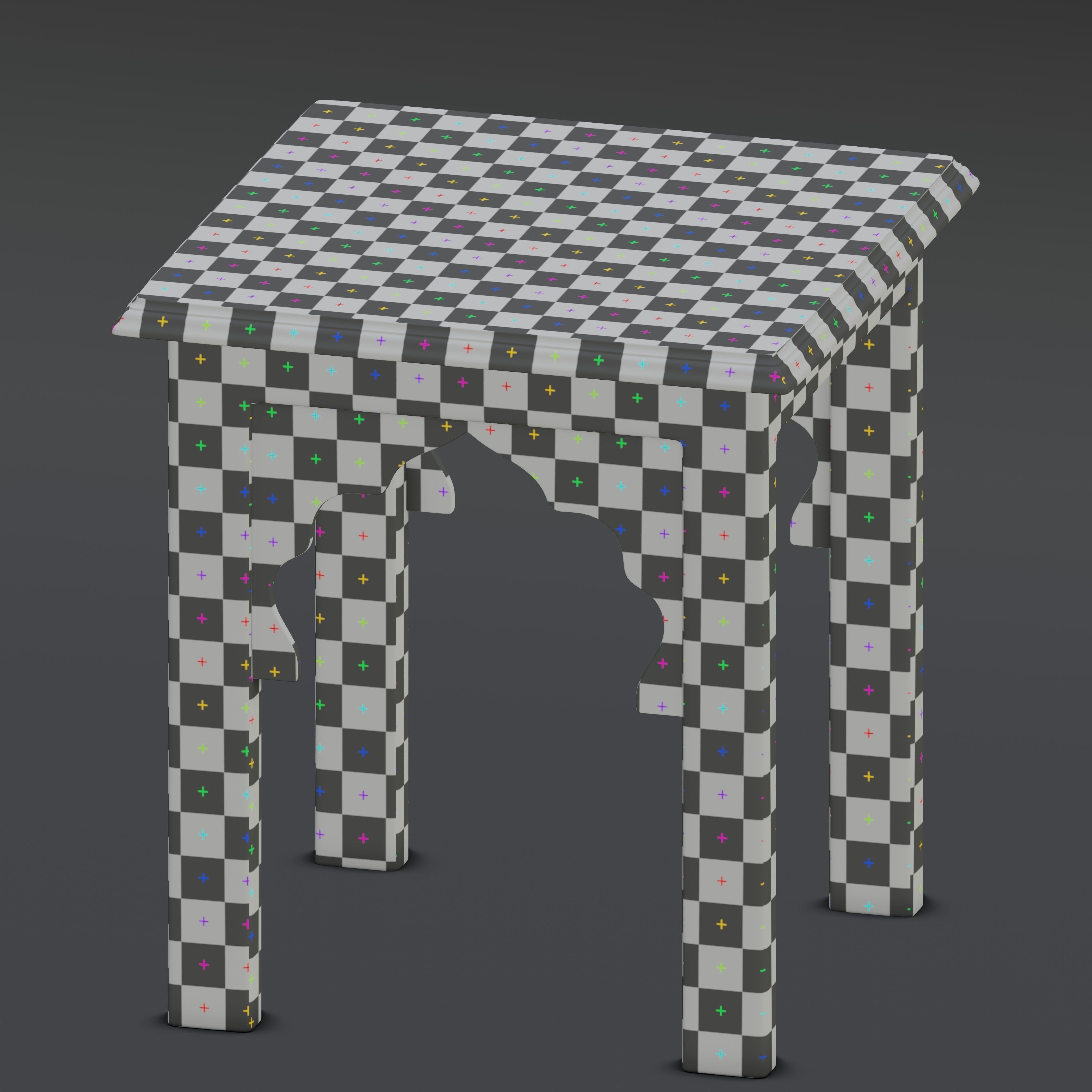 Moroccan chess table 3D model_8