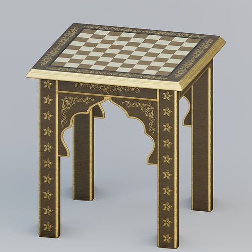 Moroccan chess table 3D model