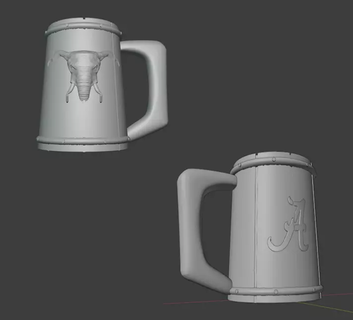 Crimson Tide beer mug 3D print model