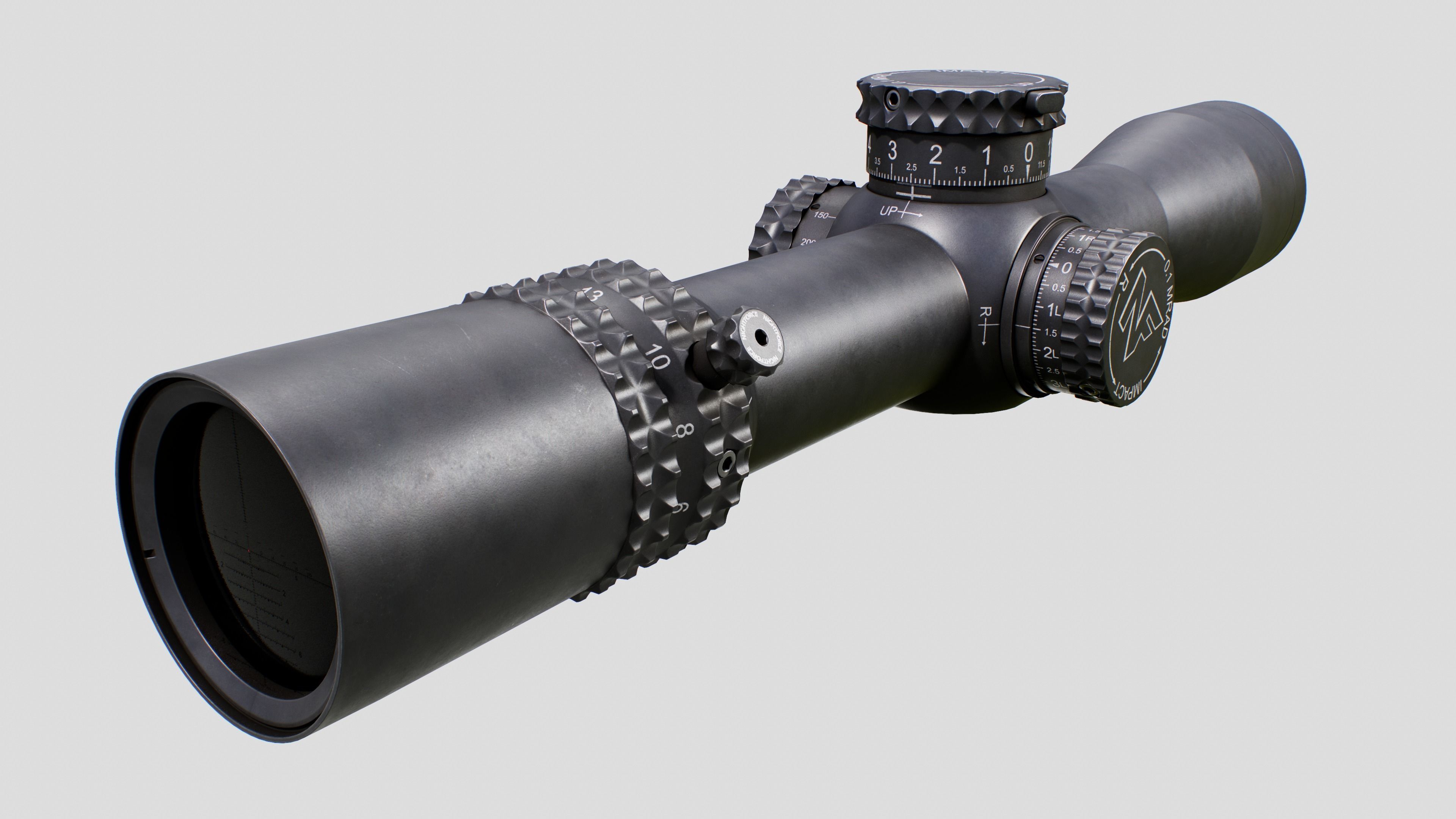 Nightforce ATACR 4-16x42 F1 tactical rifle scope Low-poly 3D model_6