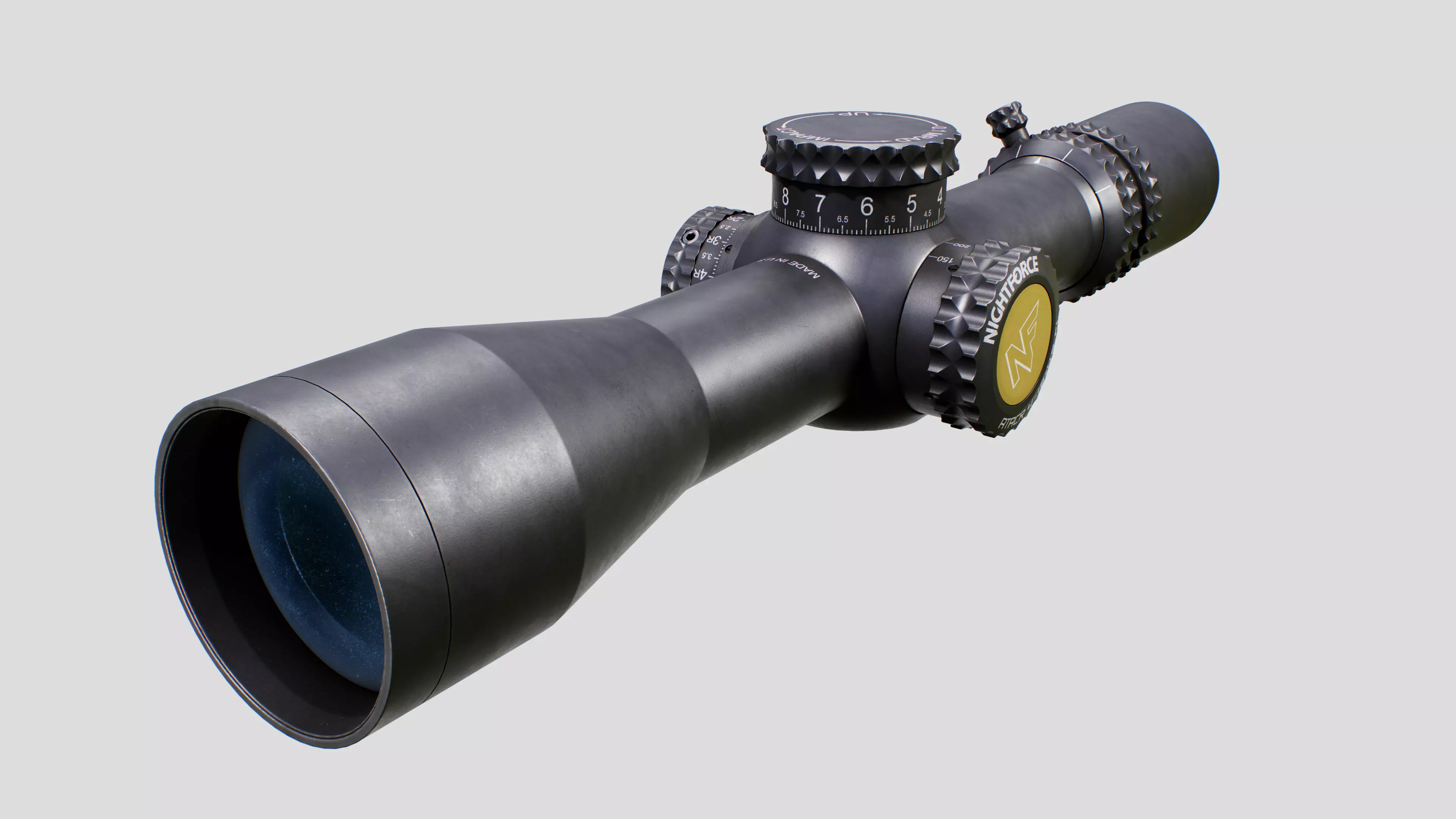 Nightforce ATACR 4-16x42 F1 tactical rifle scope Low-poly 3D model_0