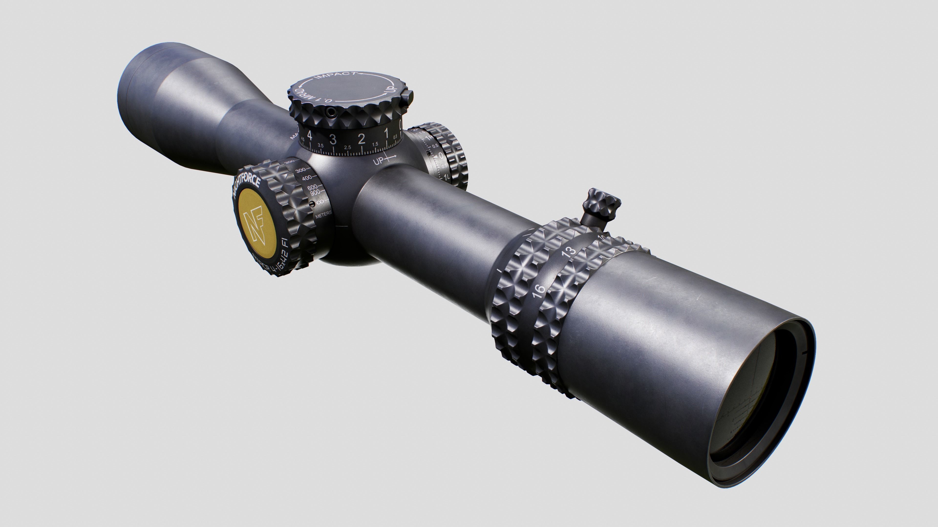 Nightforce ATACR 4-16x42 F1 tactical rifle scope Low-poly 3D model_2