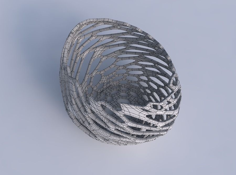 Bowl compressed 2 with cracked and twisted organic lattice 3D print model_6