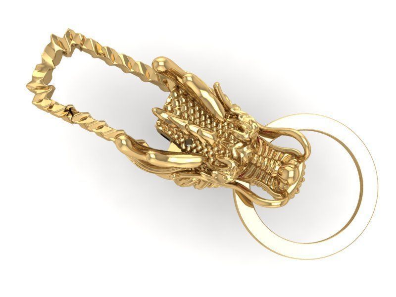 Asian Dragon Car Key 01 3D print model_12