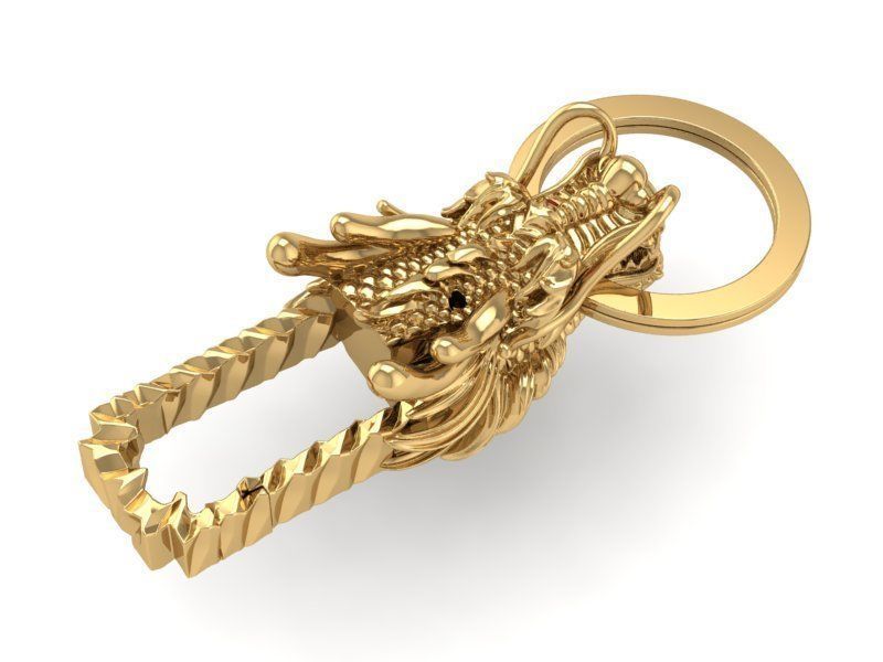 Asian Dragon Car Key 01 3D print model_8