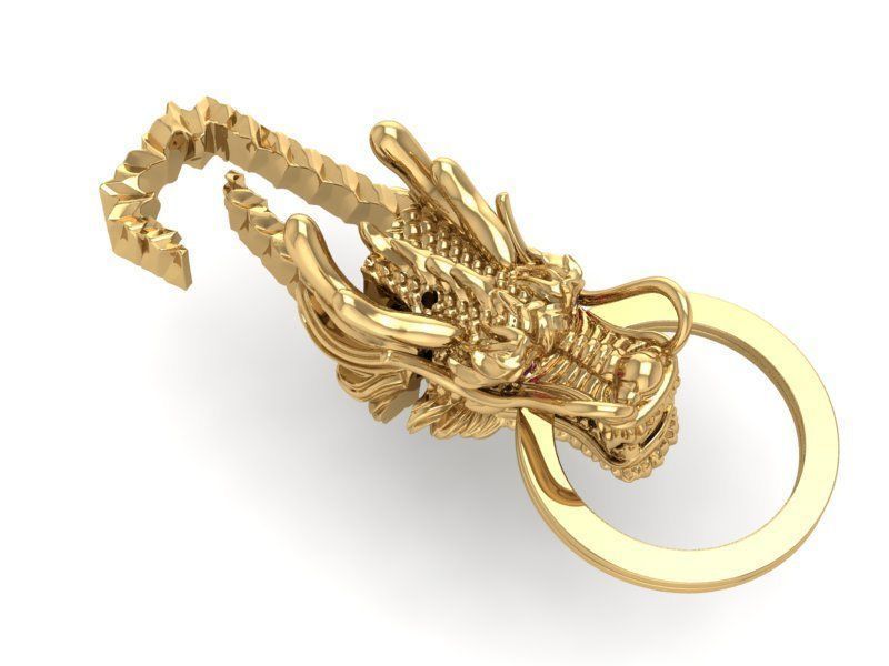 Asian Dragon Car Key 01 3D print model_9
