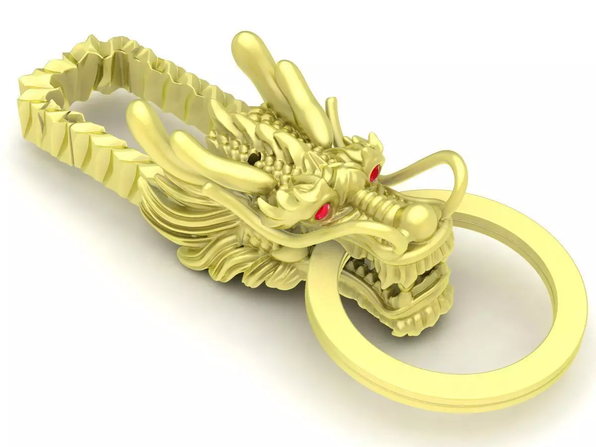 Asian Dragon Car Key 01 3D print model_0