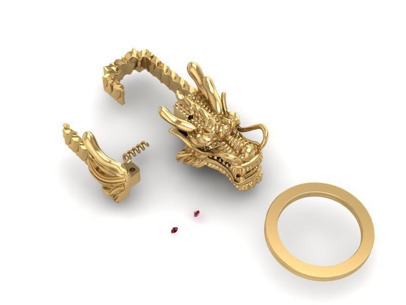 Asian Dragon Car Key 01 3D print model_11