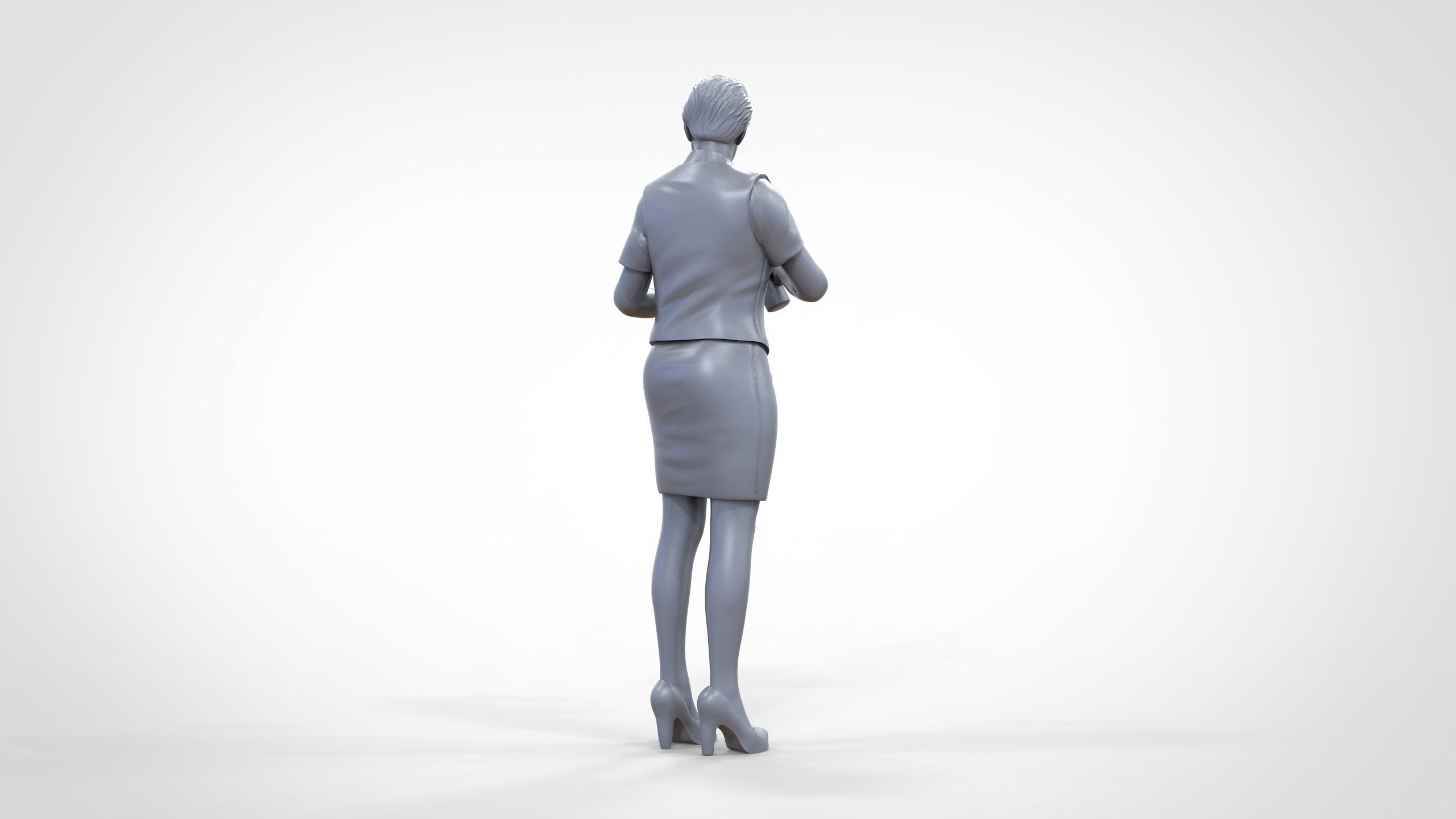 N5 waitress or Stewardess with bottle 3D print model_29