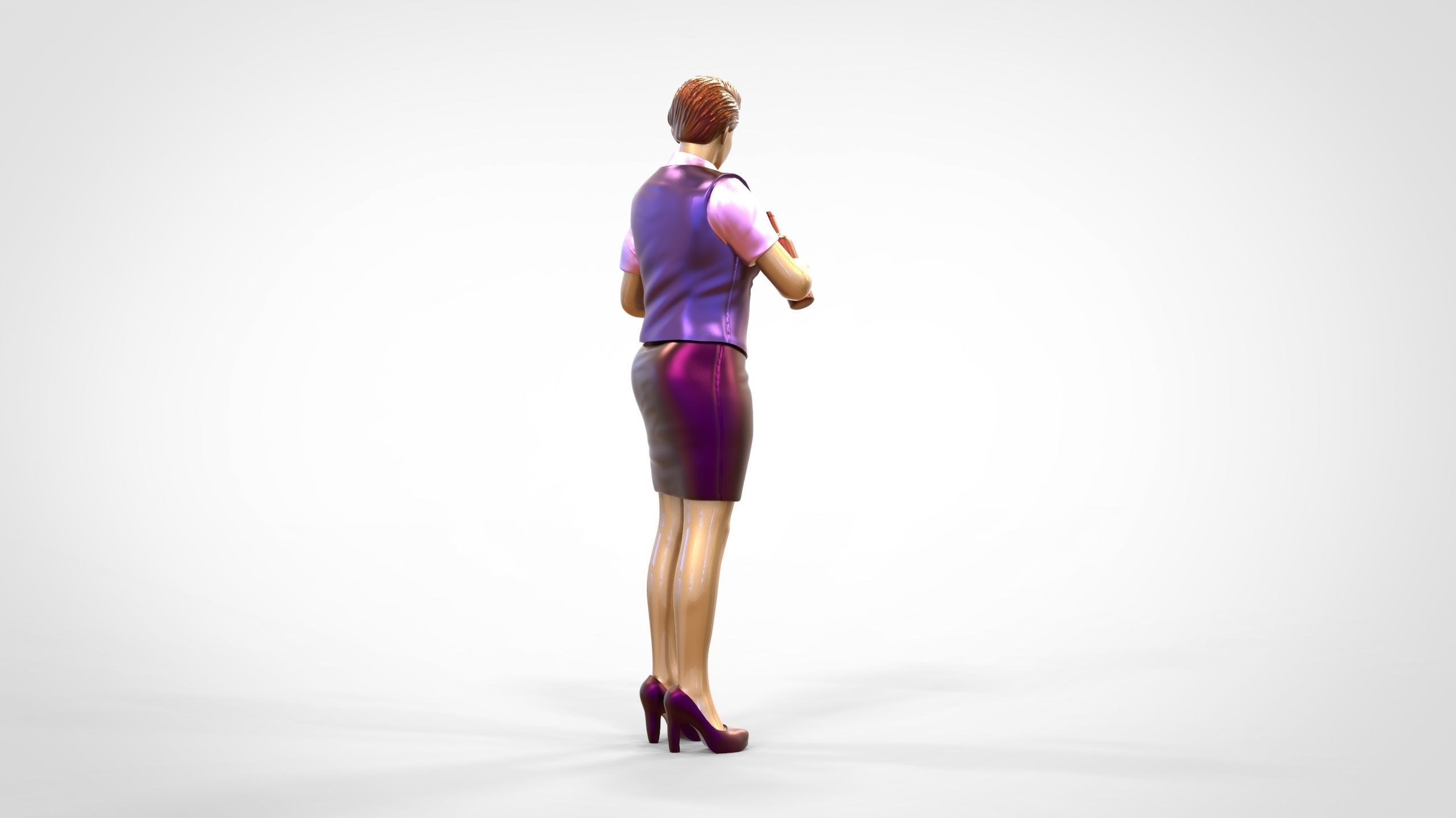 N5 waitress or Stewardess with bottle 3D print model_10
