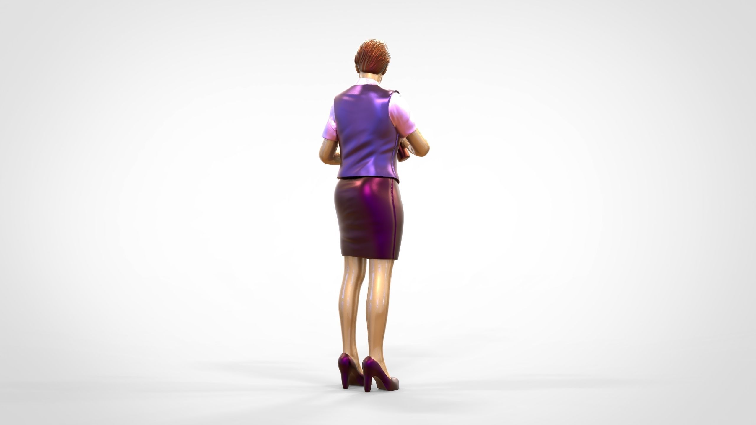 N5 waitress or Stewardess with bottle 3D print model_11