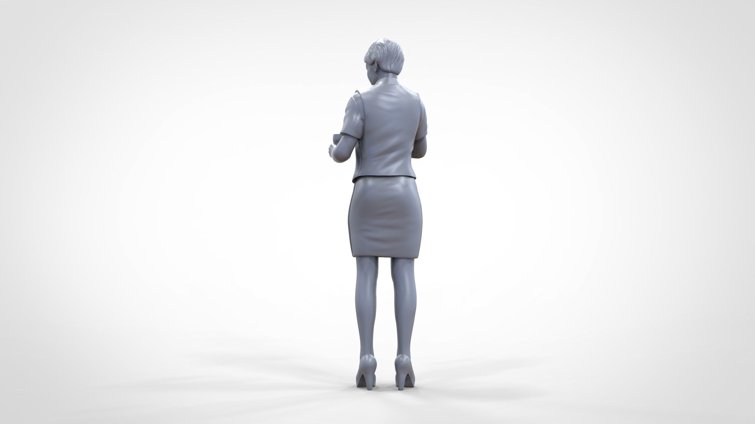 N5 waitress or Stewardess with bottle 3D print model_30