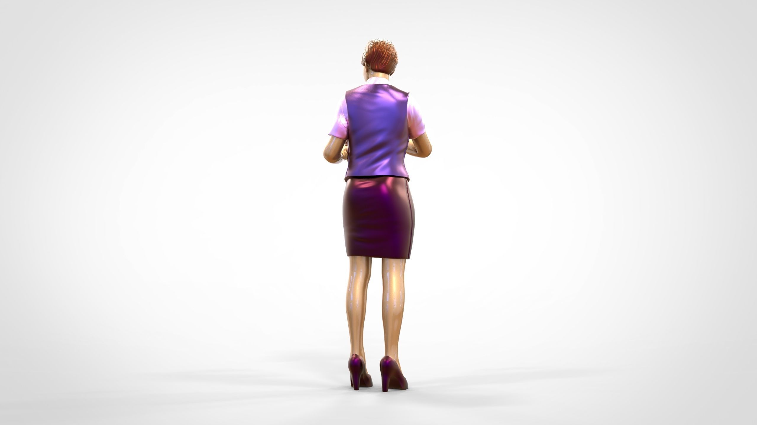 N5 waitress or Stewardess with bottle 3D print model_12