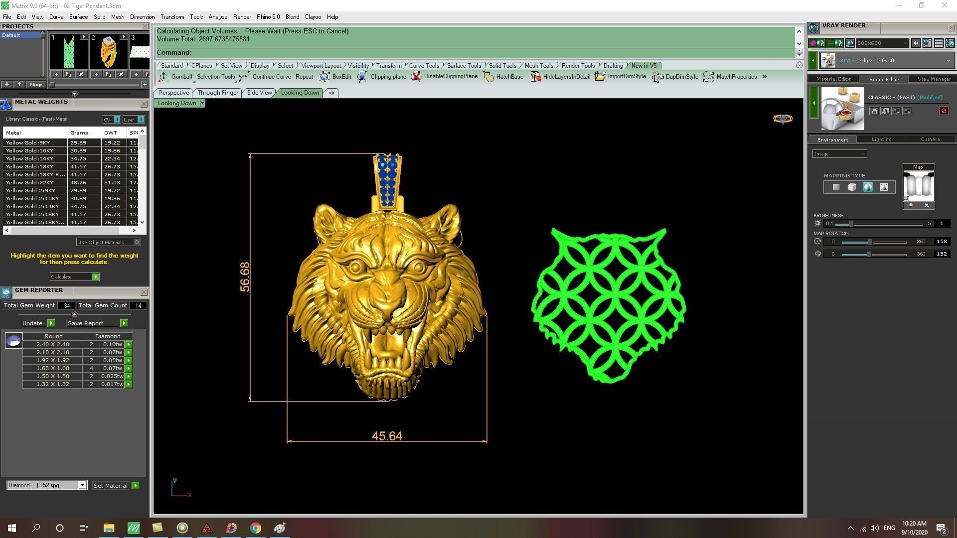 Tiger Head Pendant 3D Jewelry Model 02 3D print model_6