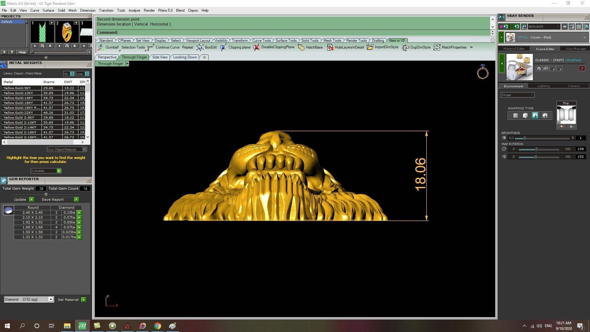 Tiger Head Pendant 3D Jewelry Model 02 3D print model_7